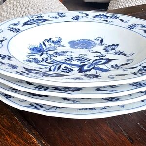 Blue Danube set of 4 Rimmed Soup Bowls